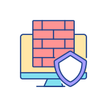 external Firewall-hacker-attack-filled-color-icons-papa-vector icon