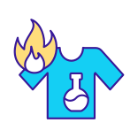 external Flammable-Clothing-Material-disaster-and-airplane-safety-filled-color-icons-papa-vector icon