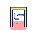 external Flexible-Workspace-future-office-filled-color-icons-papa-vector icon