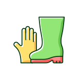 external Gardening-Gloves-And-Boots-gardening-tools-filled-color-icons-papa-vector icon