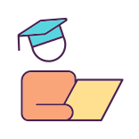 external Graduate-License-education-trends-filled-color-icons-papa-vector icon