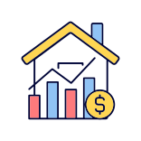 external House-Market-Prices-property-sale-filled-color-icons-papa-vector icon