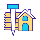 external Hurricane-Proof-Home-Building-disaster-and-airplane-safety-filled-color-icons-papa-vector icon