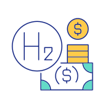 external Hydrogen-Production-Efficiency-hydrogen-benefits-filled-color-icons-papa-vector icon