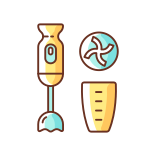 external Immersion-Blender-small-kitchen-appliances-filled-color-icons-papa-vector icon