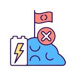 external Improper-Disposal-Prohibition-battery-recycling-filled-color-icons-papa-vector icon