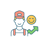 external Increase-Fast-Food-Worker-Satisfaction-hospitality-management-filled-color-icons-papa-vector icon