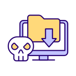 external Infected-File-cybercrime-filled-color-icons-papa-vector icon