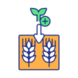 external Interplanting-Method-farming-productivity-filled-color-icons-papa-vector icon