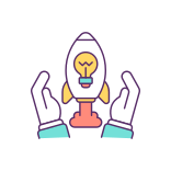 external Launch-Startup-technology-transfer-filled-color-icons-papa-vector icon