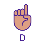 external Letter-D-in-ASL-american-sign-language-filled-color-icons-papa-vector-3 icon