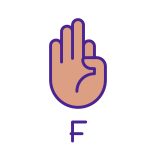external Letter-F-in-ASL-american-sign-language-filled-color-icons-papa-vector-3 icon
