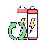 external Lithium-Battery-battery-recycling-filled-color-icons-papa-vector icon