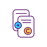 external Making-Multiple-Copies-From-Copyright-Work-copyright-law-filled-color-icons-papa-vector icon