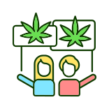external Marijuana-Legalization-Demonstation-cannabis-filled-color-icons-papa-vector icon