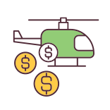 external Military-Funding-inflation-filled-color-icons-papa-vector icon