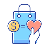 external Money-From-Purchases-Going-To-Charity-loyalty-program-filled-color-icons-papa-vector icon