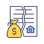 external Nullified-Contract-property-sale-filled-color-icons-papa-vector icon