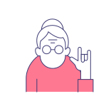 external Old-Woman-social-participation-and-volunteering-filled-color-icons-papa-vector icon