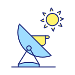 external Parabolic-Solar-Oven-renewable-energy-at-home-filled-color-icons-papa-vector icon
