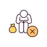 external Person-Being-Broke-legal-services-filled-color-icons-papa-vector icon