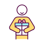 external Receive-Gift-employee-perks-filled-color-icons-papa-vector icon