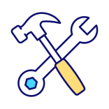 external Repair-Instruments-online-shop-management-filled-color-icons-papa-vector icon