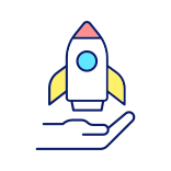 external Rocket-Launch-customer-needs-filled-color-icons-papa-vector icon