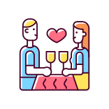 external Romantic-Dinner-romance-filled-color-icons-papa-vector icon