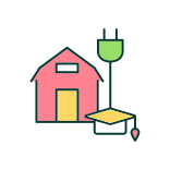 external Rural-Electricity-And-Education-rural-electrification-filled-color-icons-papa-vector icon