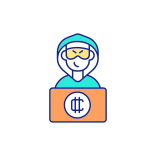 external Scam-In-Crypto-Trading-making-money-on-crypto-filled-color-icons-papa-vector icon