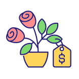 external Selling-Flowers-gardening-tips-filled-color-icons-papa-vector icon