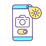 external Smartphone-Ambient-Light-Sensor-smartphone-security-tips-filled-color-icons-papa-vector icon