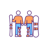 external Snowboarding-With-Prosthetic-Leg-prosthetics-filled-color-icons-papa-vector icon