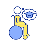 external Students-With-Disabilities-lifelong-learning-filled-color-icons-papa-vector icon
