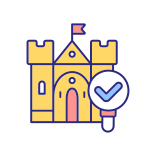 external Studying-Medieval-Architecture-heritage-conservation-filled-color-icons-papa-vector icon