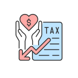 external Tax-Reduction-small-business-filled-color-icons-papa-vector icon