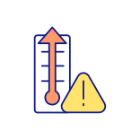 external Temperature-Increase-microplastics-filled-color-icons-papa-vector icon
