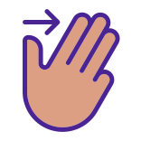 external Three-Finger-Swipe-Gesture-touch-gestures-filled-color-icons-papa-vector icon