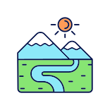 external Valley-land-types-filled-color-icons-papa-vector icon
