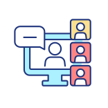 external Video-Conference-business-tools-filled-color-icons-papa-vector icon