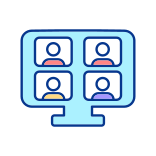 external Video-Conference-support-groups-filled-color-icons-papa-vector icon