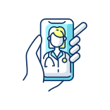 external Video-Consultation-online-doctor-filled-color-icons-papa-vector icon