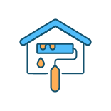 external Wall-And-Ceiling-Painting-air-pollution-disease-filled-color-icons-papa-vector icon