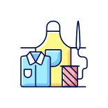 external Work-Clothes-Repair-clothing-alteration-and-repair-service-filled-color-icons-papa-vector icon