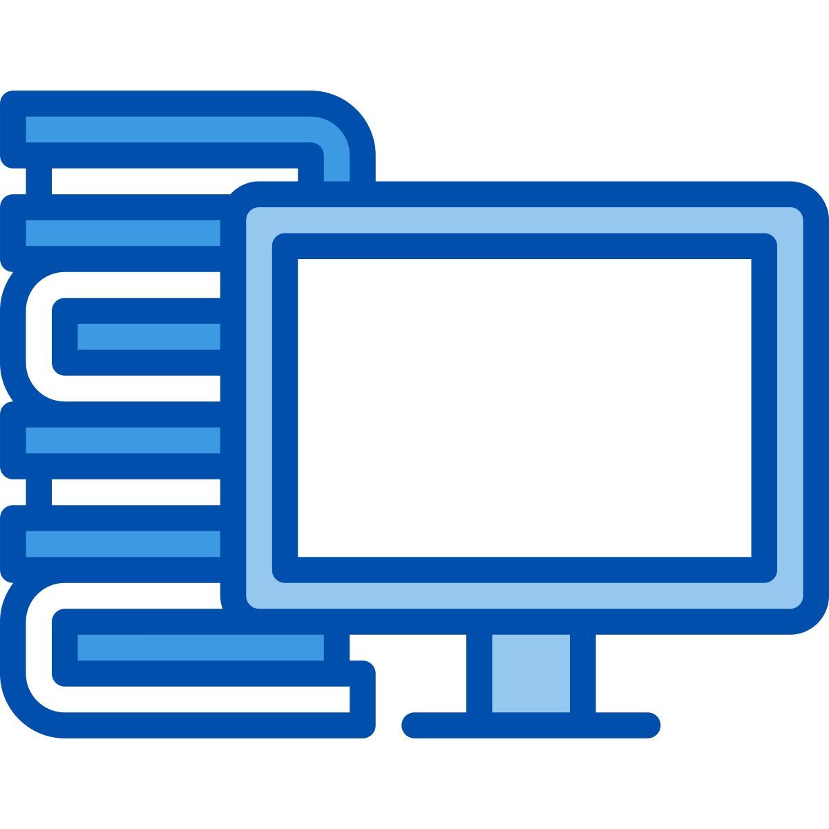 computer und bücher icon