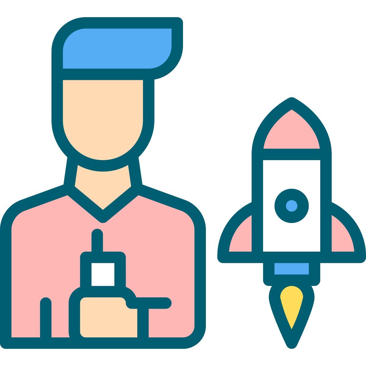 programmer launching new project icon