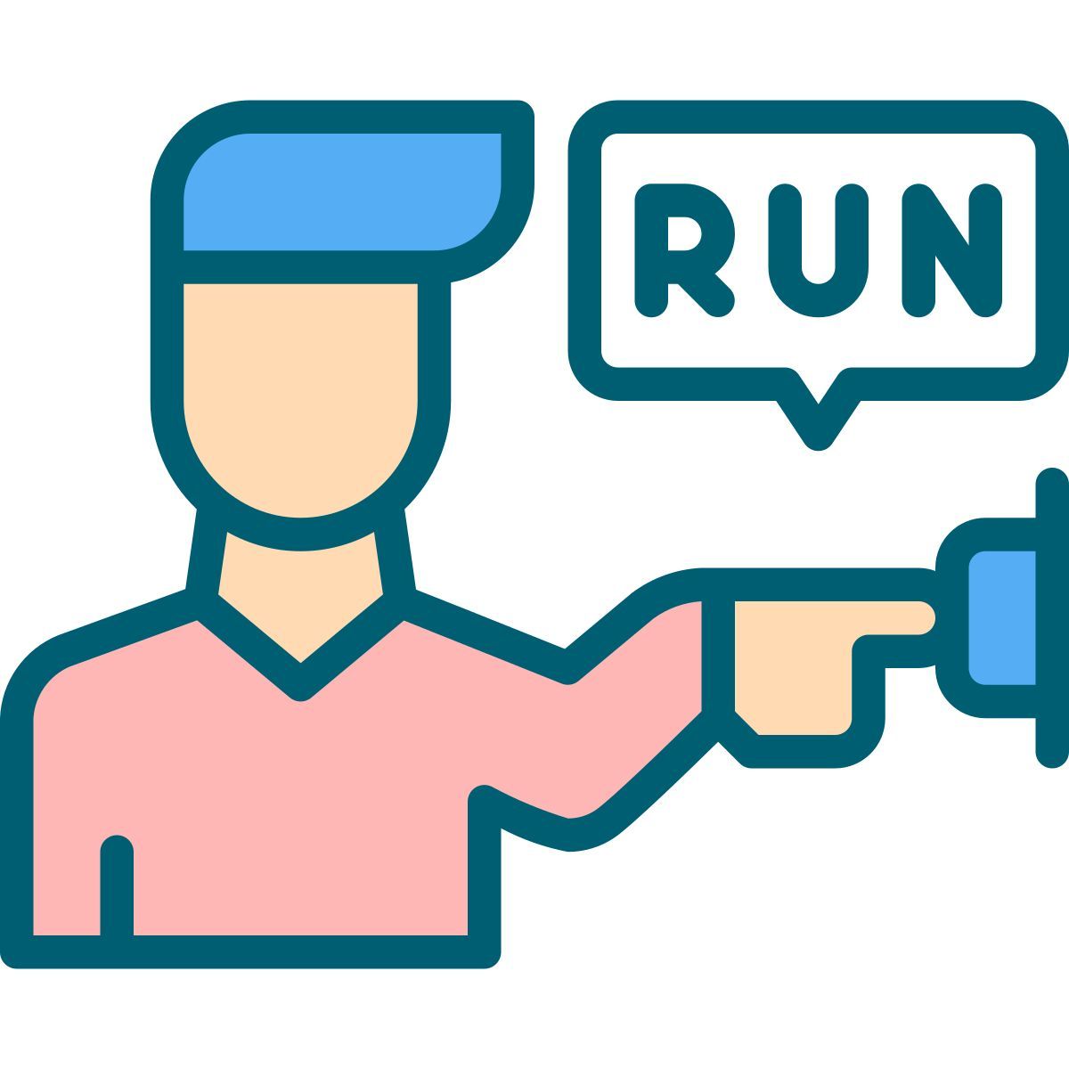 programmer pressing button icon