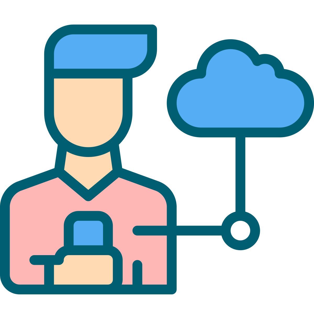 programmer with cloud icon