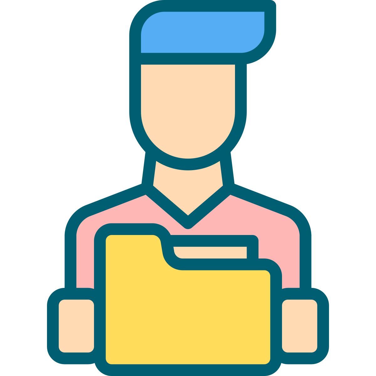 programmer with folder icon